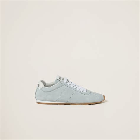 miu miu gray suede trainers